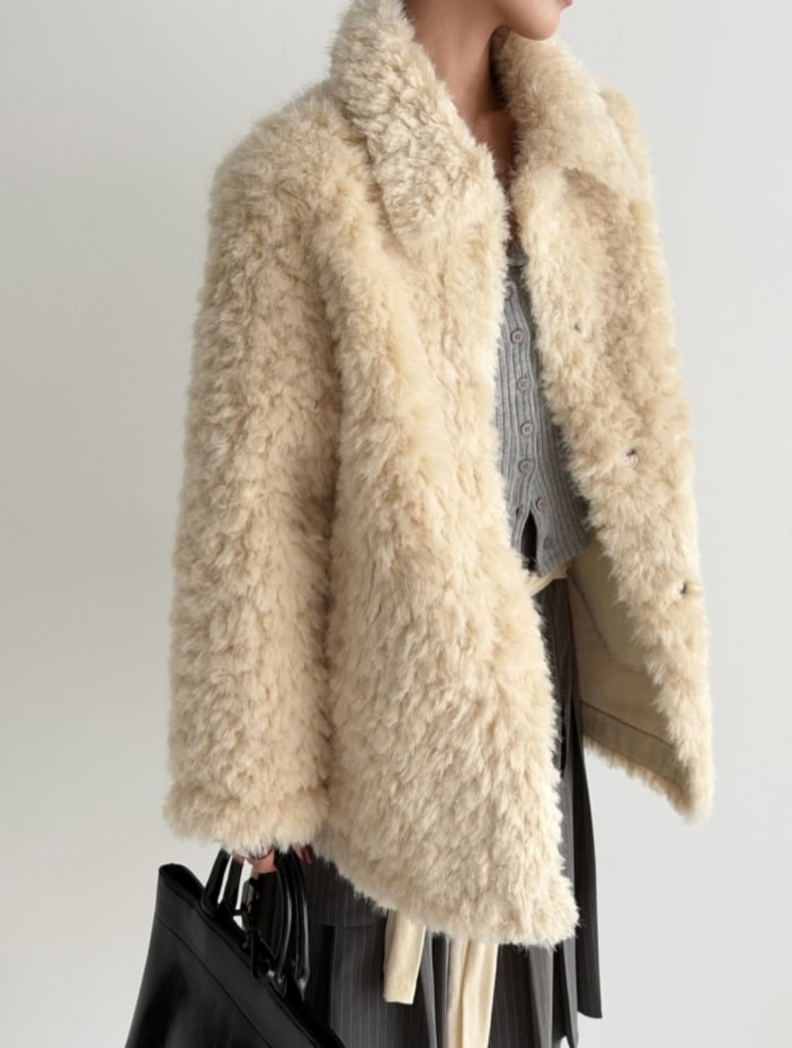 (무료배송) 고퀄 리얼 양모 램스울 퍼자켓 새 것 상품이미지4