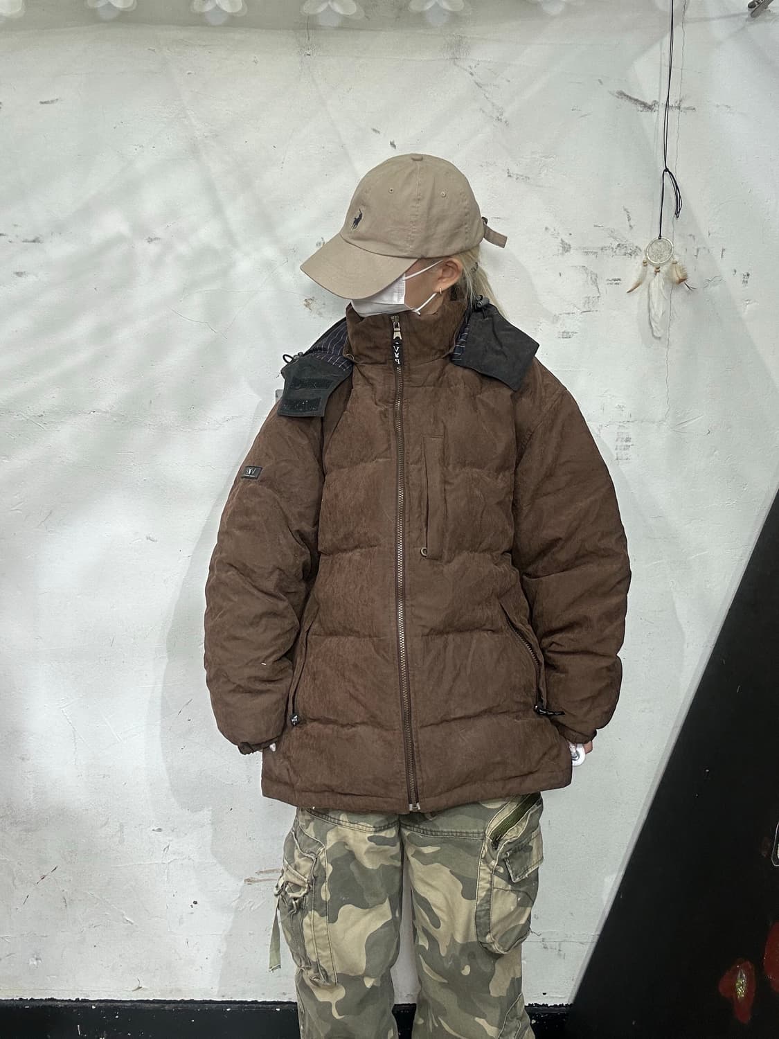 플레이보이 일본 빈티지 브라운 후드 패딩 L 상품이미지2