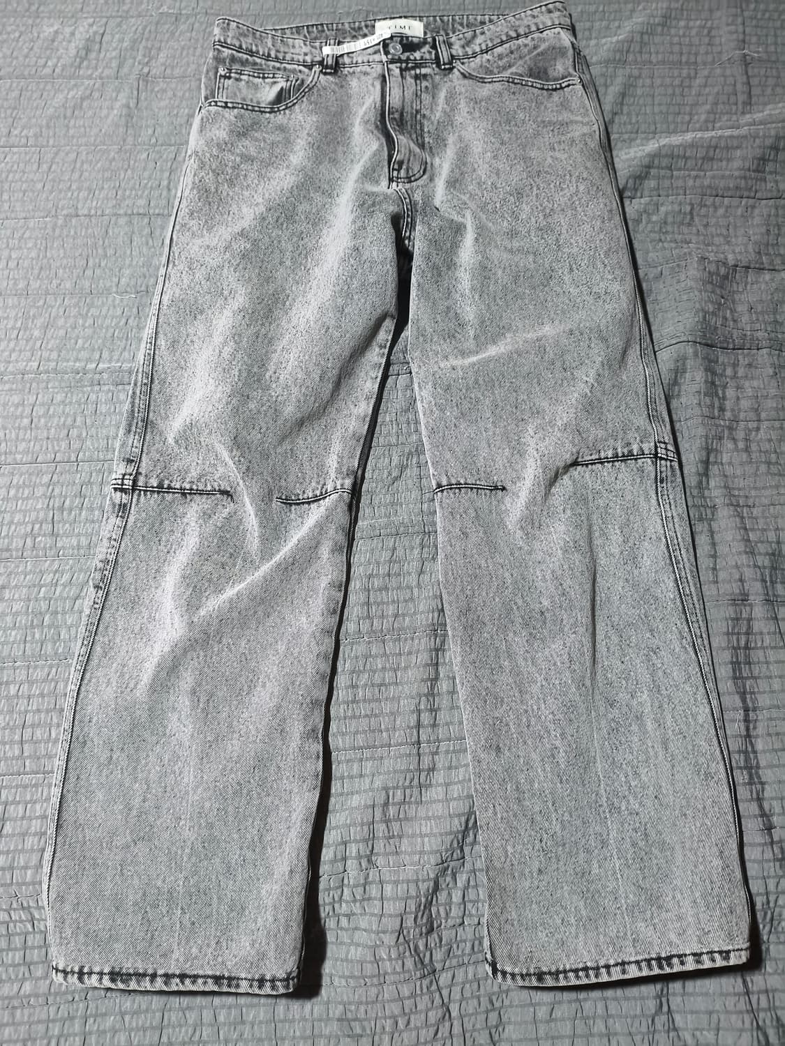 타임 옴므 세미 와이드 핏 청바지 32  극미중고 그레이 팬츠 데님 상품이미지1
