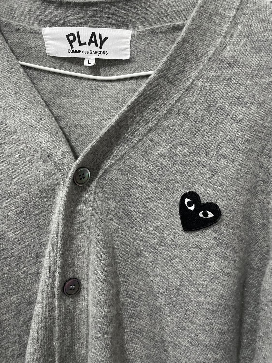 꼼데가르송 가디건L 그레이 블랙와펜 (세탁완료) 상품이미지2