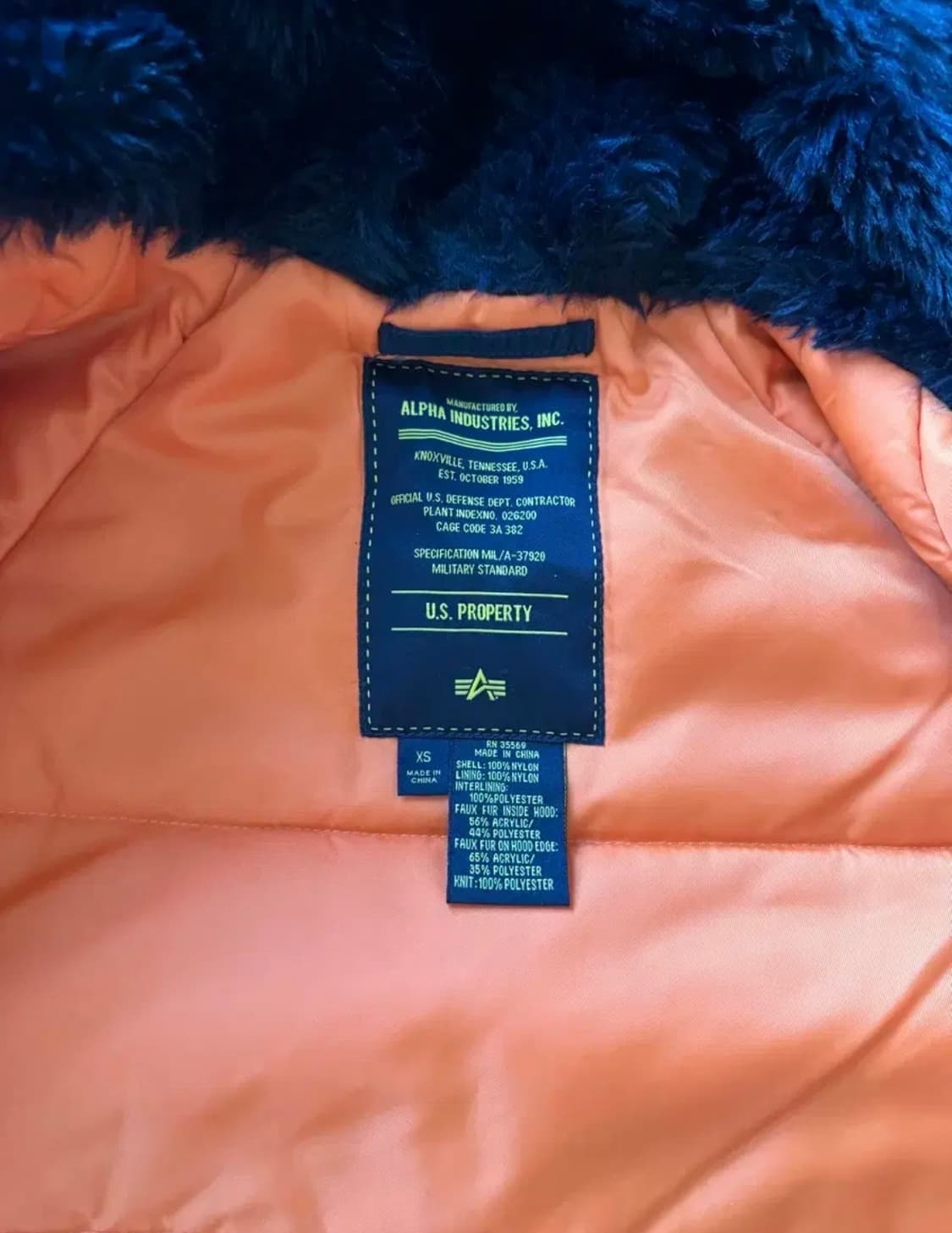 알파인더스트리 n3b slim xs 패딩 네이비 상품이미지3