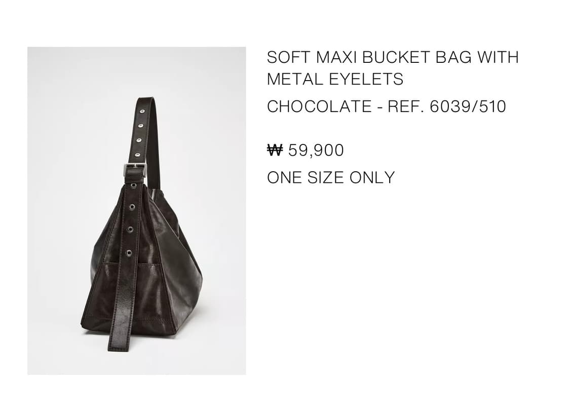 자라 벨트 지퍼백 브라운 상품이미지2