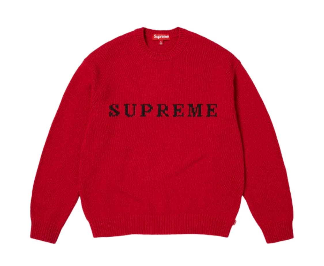 [XL] 슈프림 콘트라스트 로고 스웨터 레드 - 25FW 상품이미지1