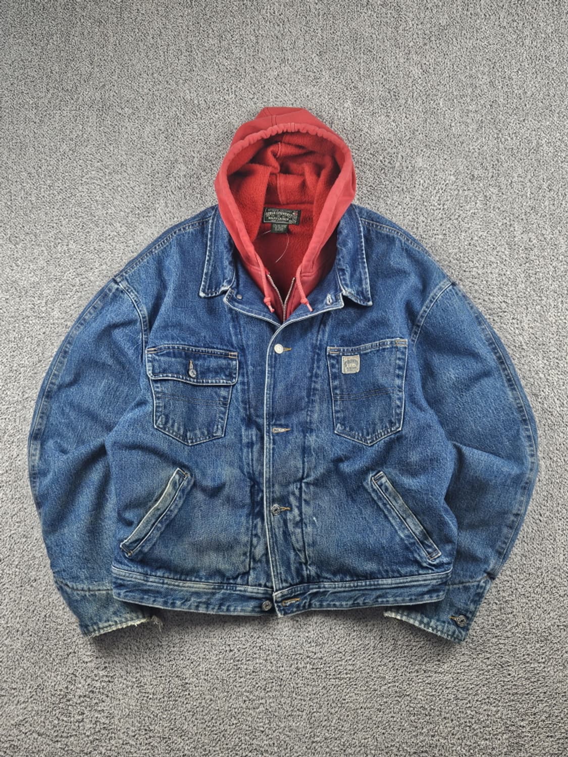 90's 폴로 컨트리 후디 데님 트러커 자켓 ( XL ) / 10582 상품이미지1
