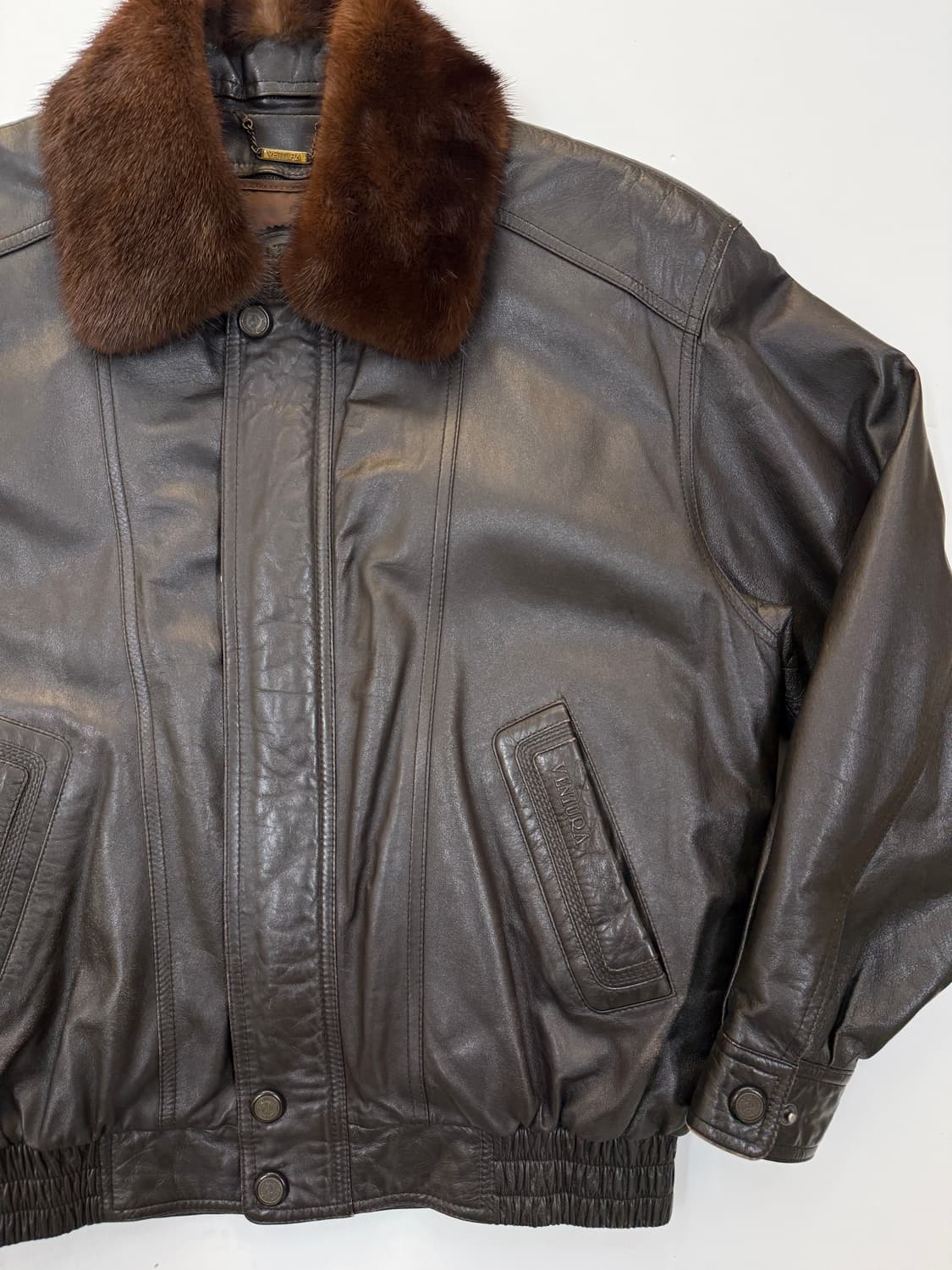 90s Ventura 양가죽 레더 봄버자켓 상품이미지2