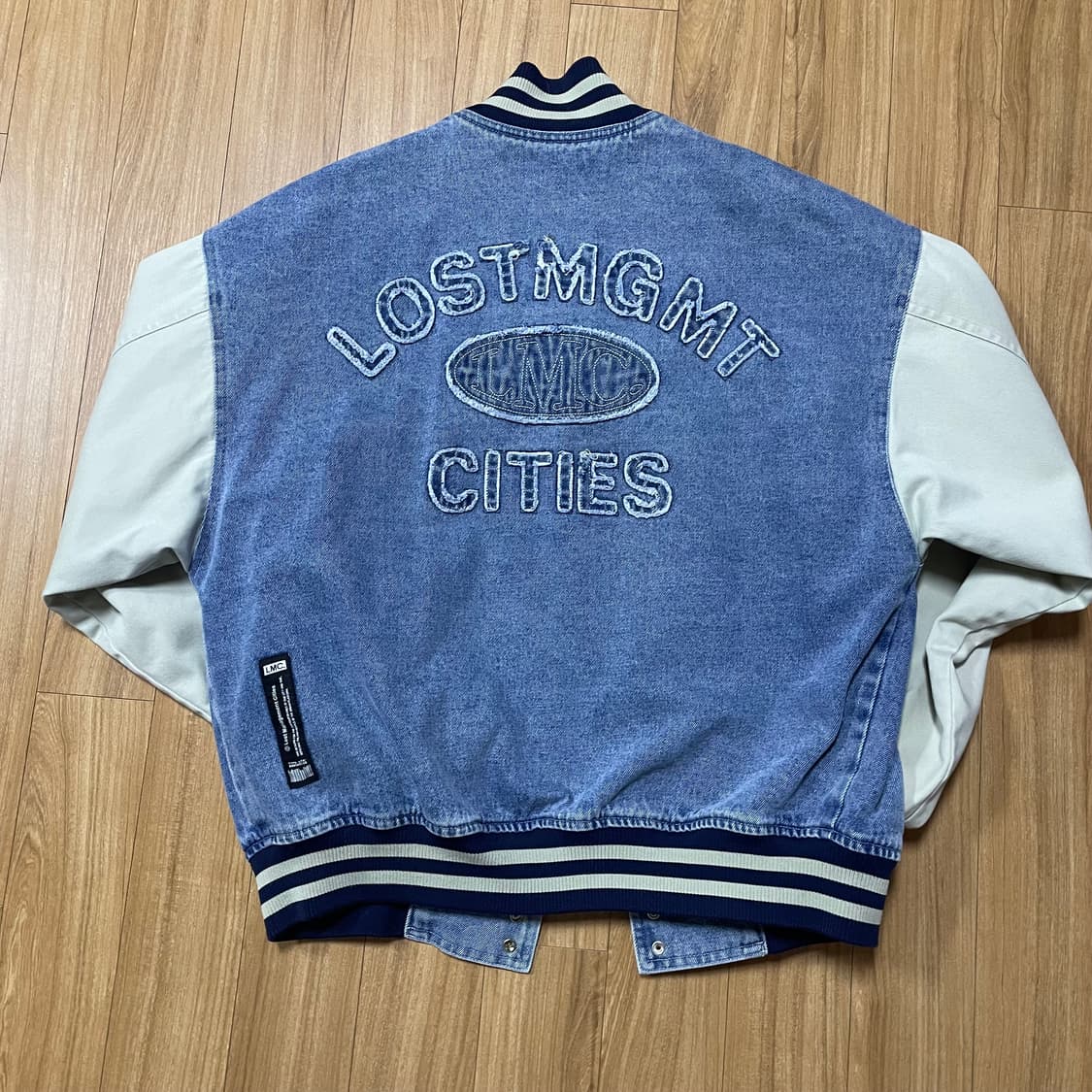 lmc 엘엠씨 오발 워시드 베이스볼 바시티 데님 자켓 상품이미지7
