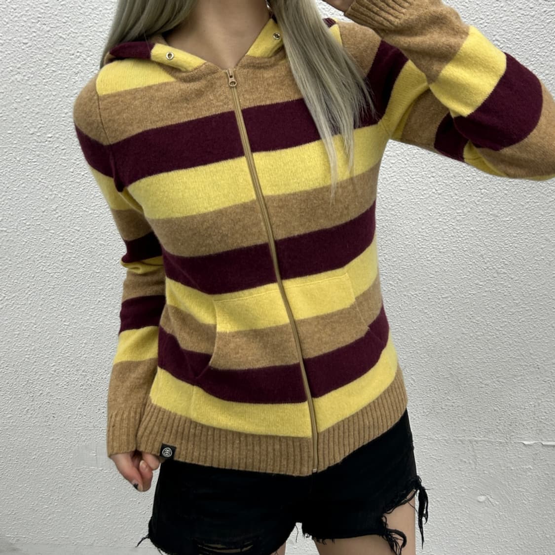 스투시 레몬 단가라 앙고라 후드집업 S 상품이미지1