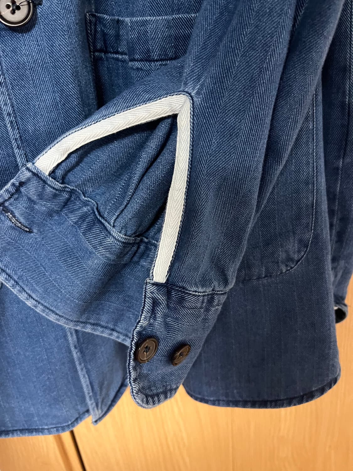 유니버셜웍스 헤링본 데님 트레베일 오버셔츠 (M) 상품이미지5