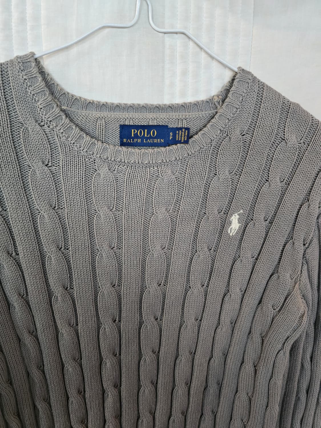 폴로 랄프로렌 케이블 니트 회색 상품이미지1
