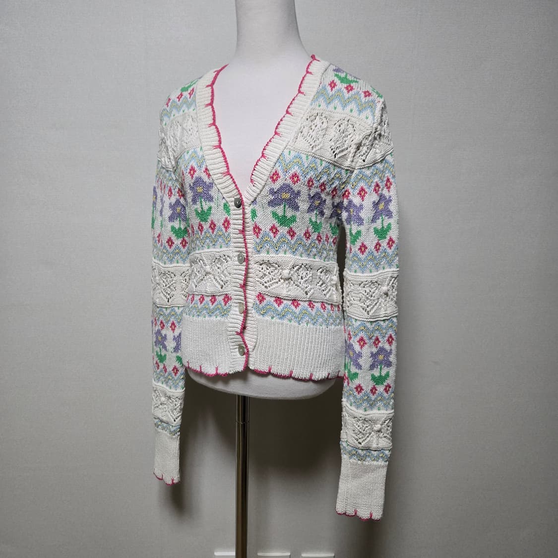 자라 코튼 플라워 가디건 (한혜진 착용)/ 여성 가디건/ 여자 가디건  상품이미지5