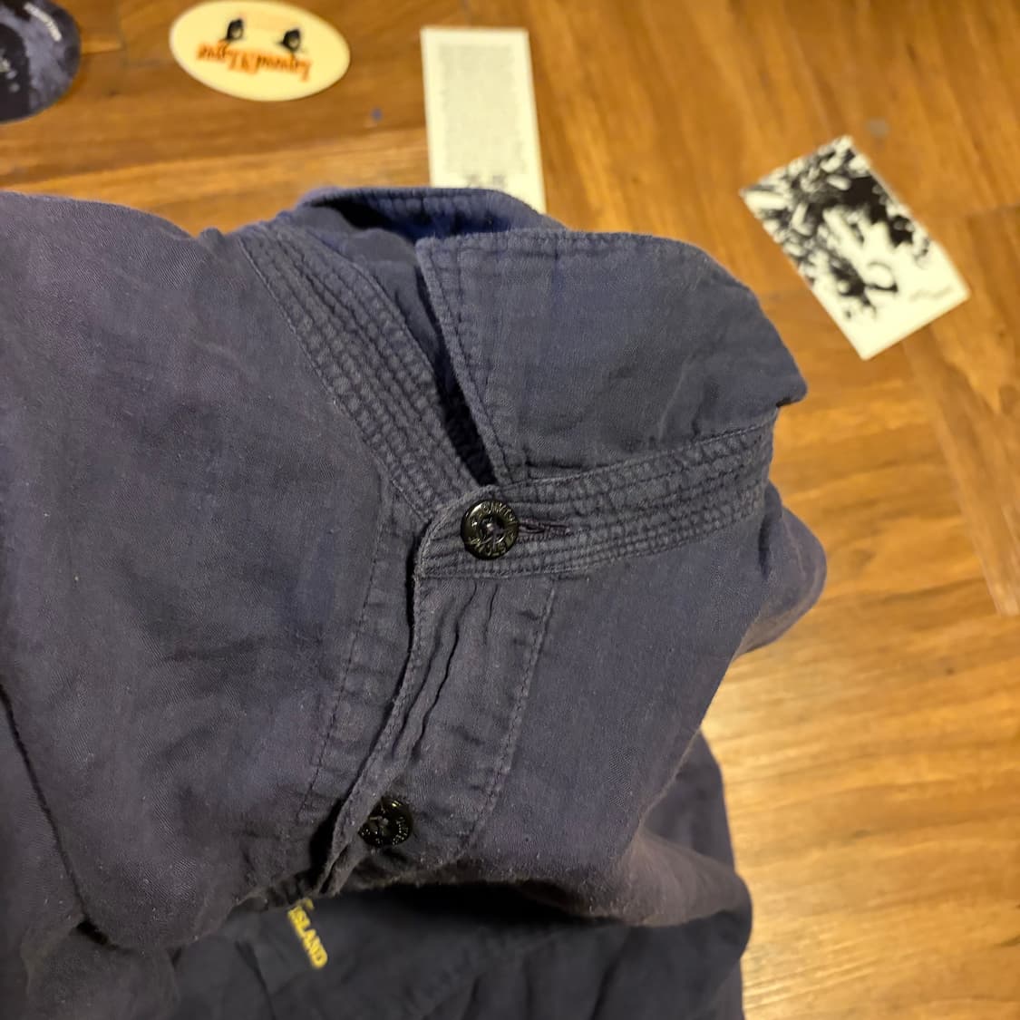 90s Stone island 가먼트 다이드 반팔 셔츠 상품이미지7