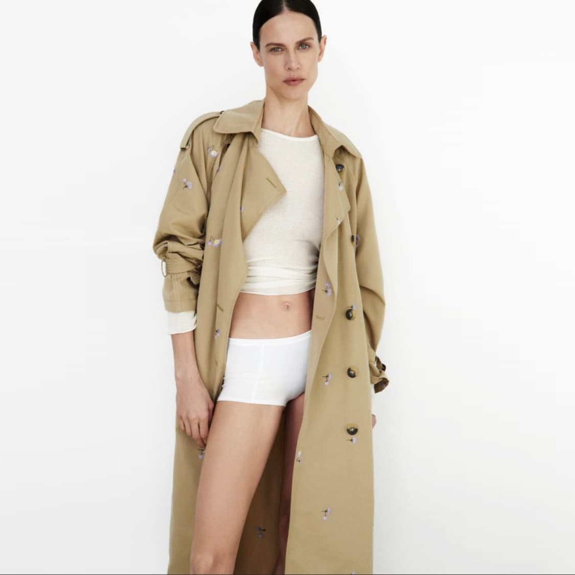 자라(ZARA) 꽃자수 트렌치코트 44-66 상품이미지1