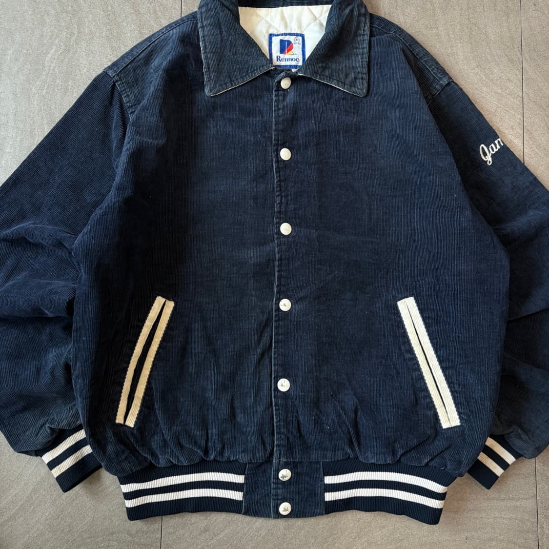 90s Rennoc Navy corduroy jacket 상품이미지3