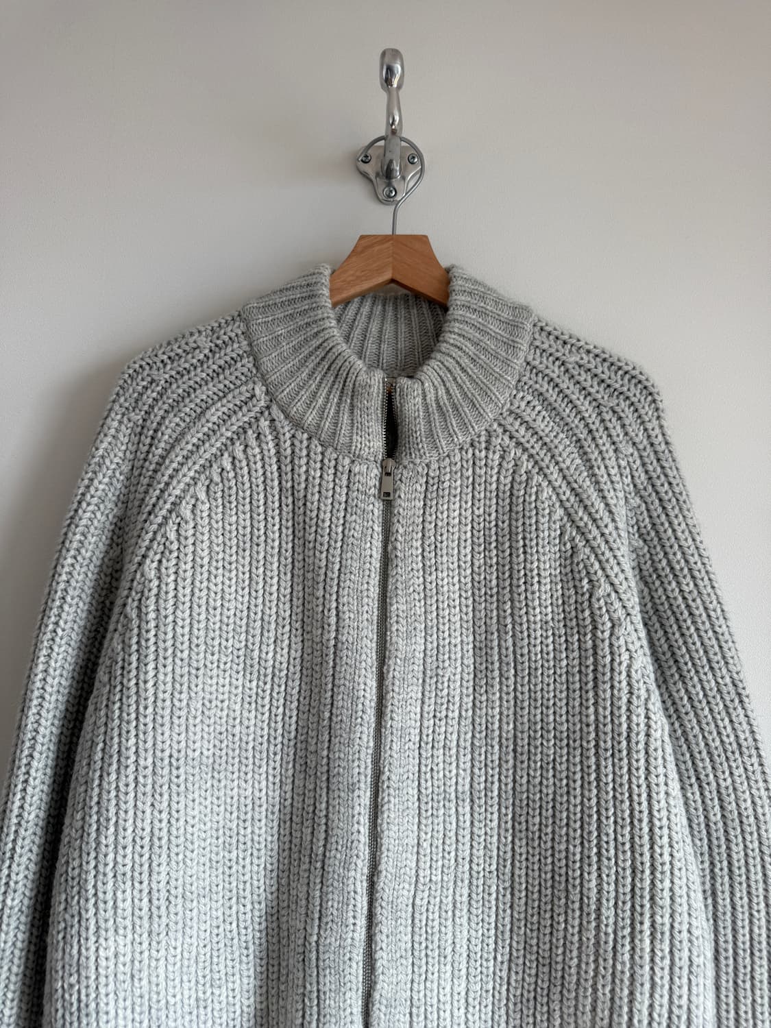 Pre owned 울 블렌딩 니트집업 상품이미지2