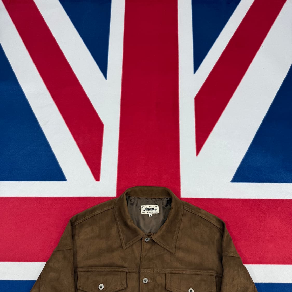 오버핏 스웨이드 트러커자켓 L 상품이미지2