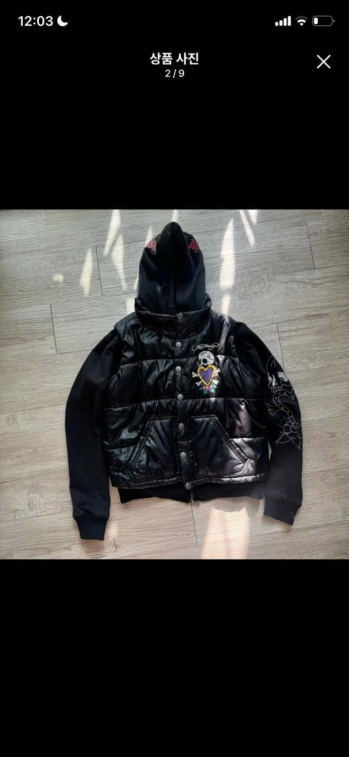 에드하디 자수 크롭 패딩 L 상품이미지3