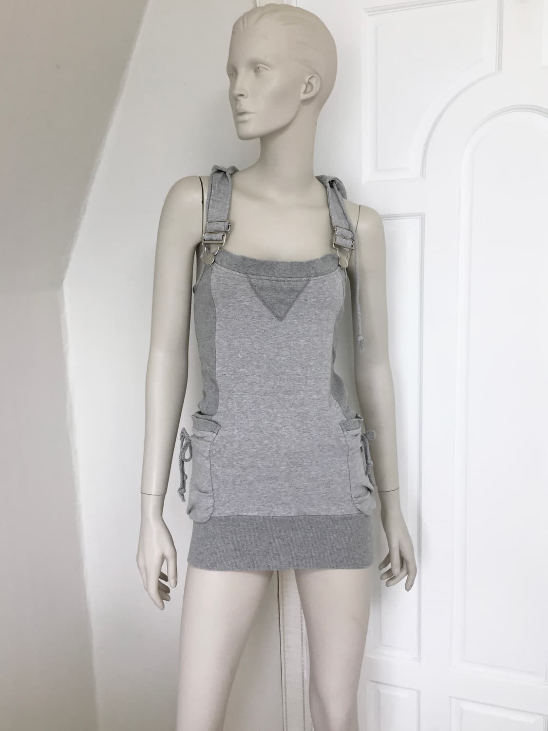Gray suspenders hoodie dress 상품이미지1