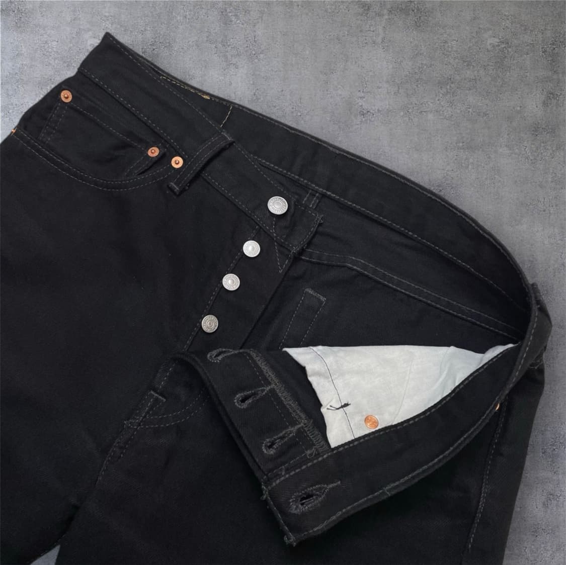 리바이스 Levi’s 501 버튼플라이 블랙 흑청 데님 팬츠 W32L30 상품이미지4