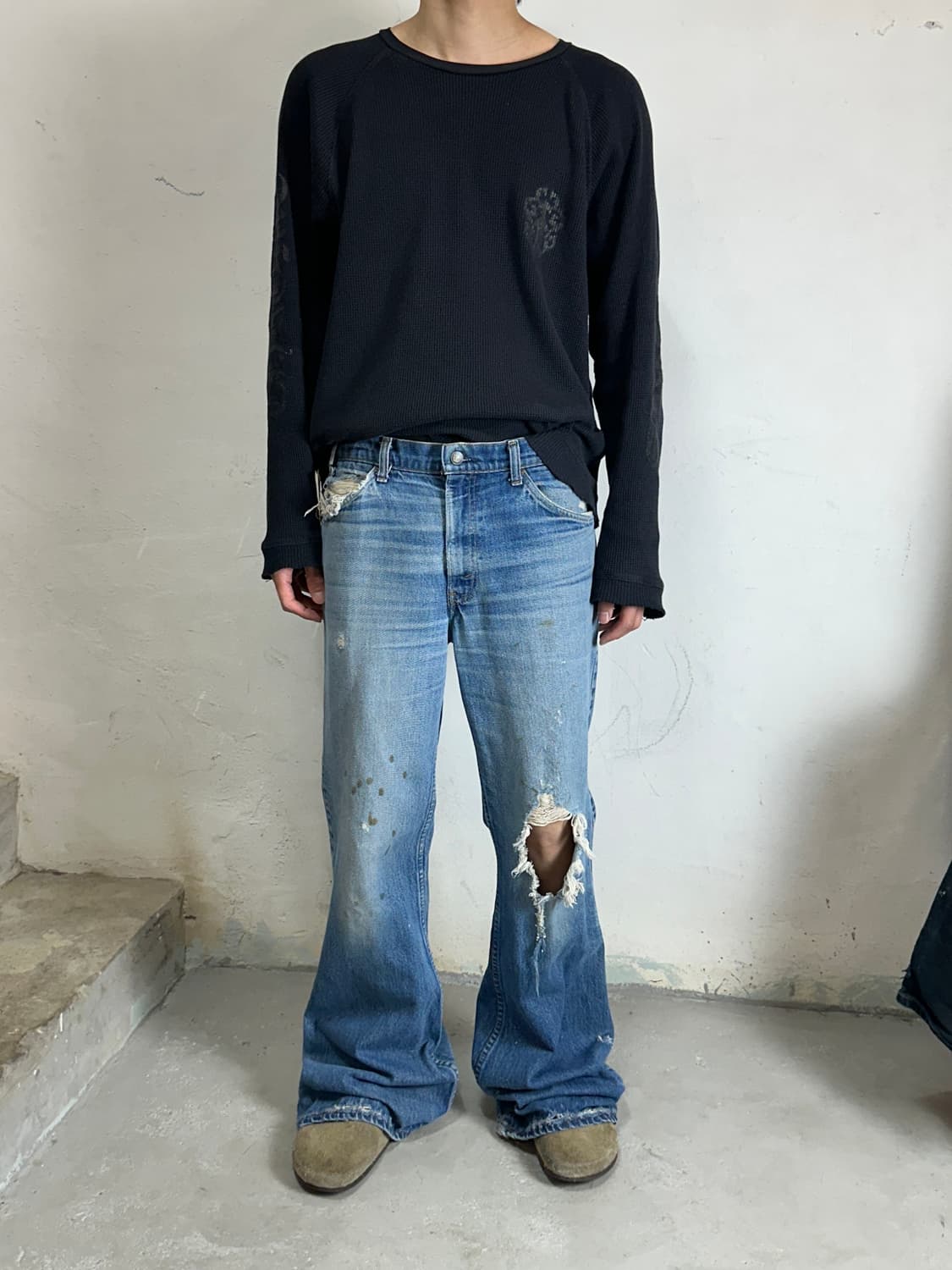 80's USA Made 빈티지 리바이스 684 벨바텀 부츠컷 체인스티치 상품이미지6