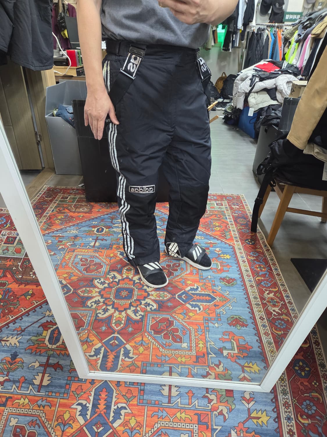 아디다스 올드스쿨 스키 레져용 오버롤 트랙팬츠 대략 31 32 상품이미지8