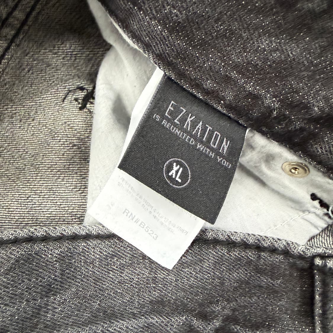 (M)에즈카톤 EZKATON 흑청 워싱 데님팬츠 상품이미지3