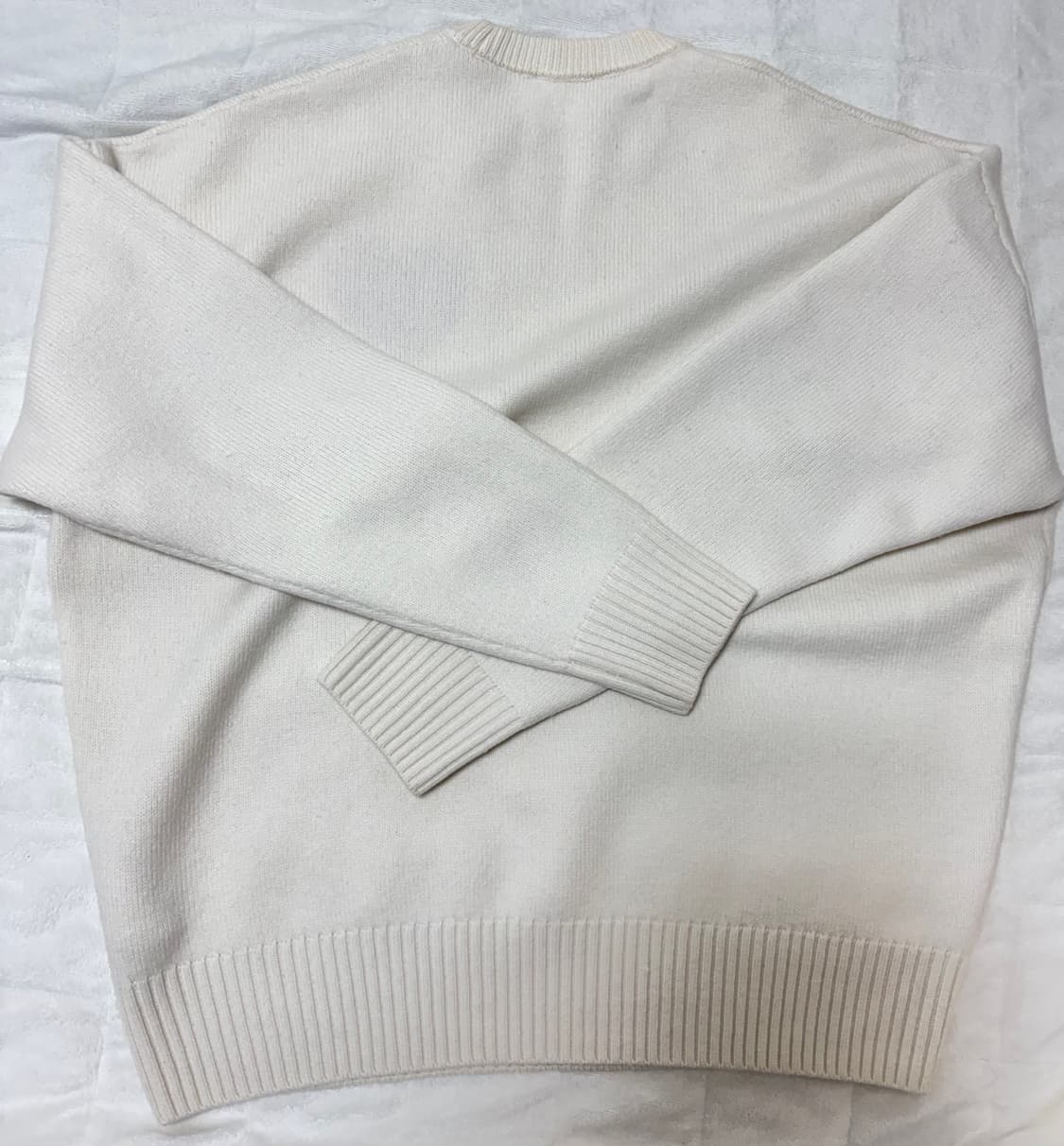 AMI 아미 화이트 하트 인타르시아 오버사이즈 니트 급처 상품이미지4