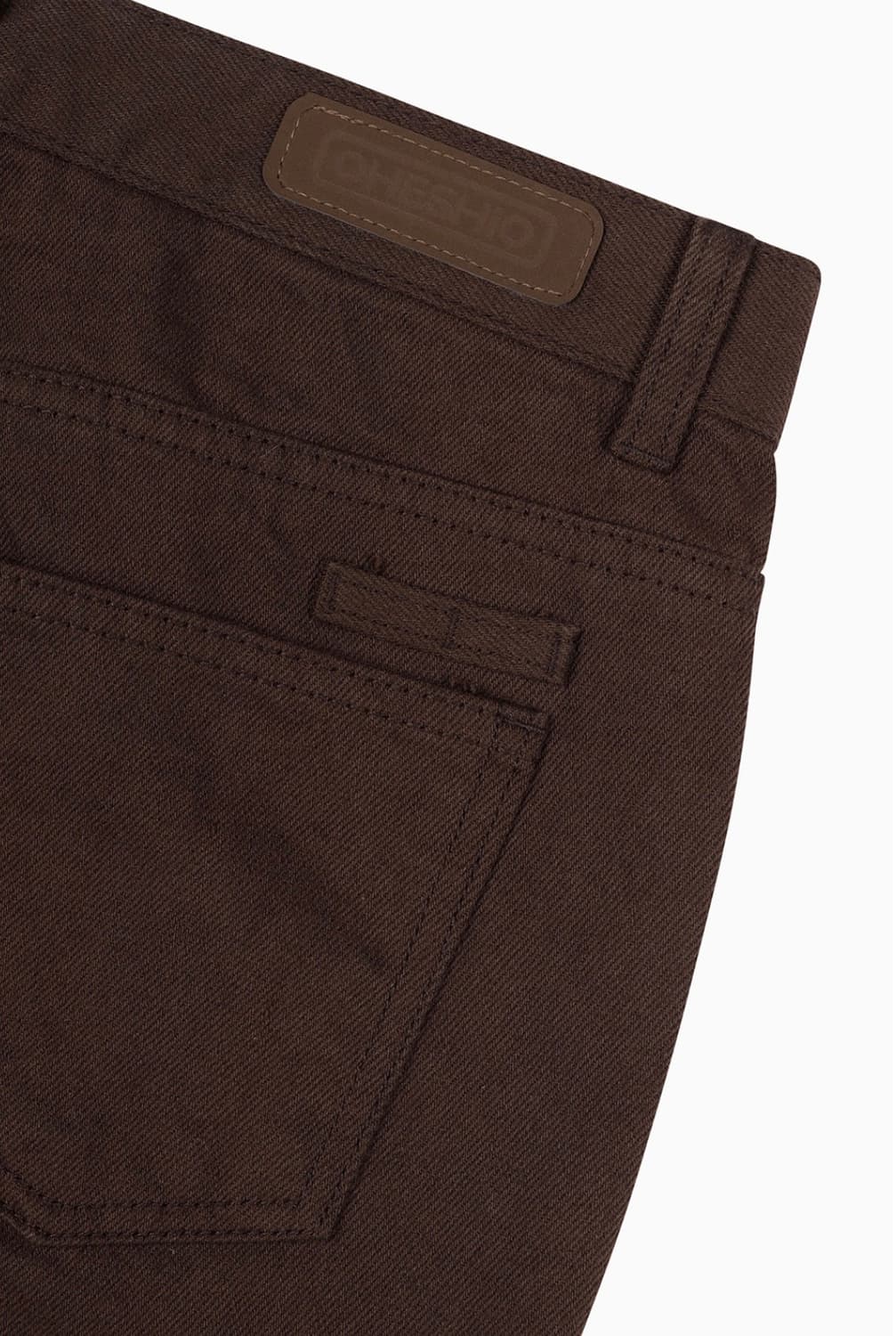 오헤시오 부츠컷 코튼 팬츠 브라운 상품이미지3