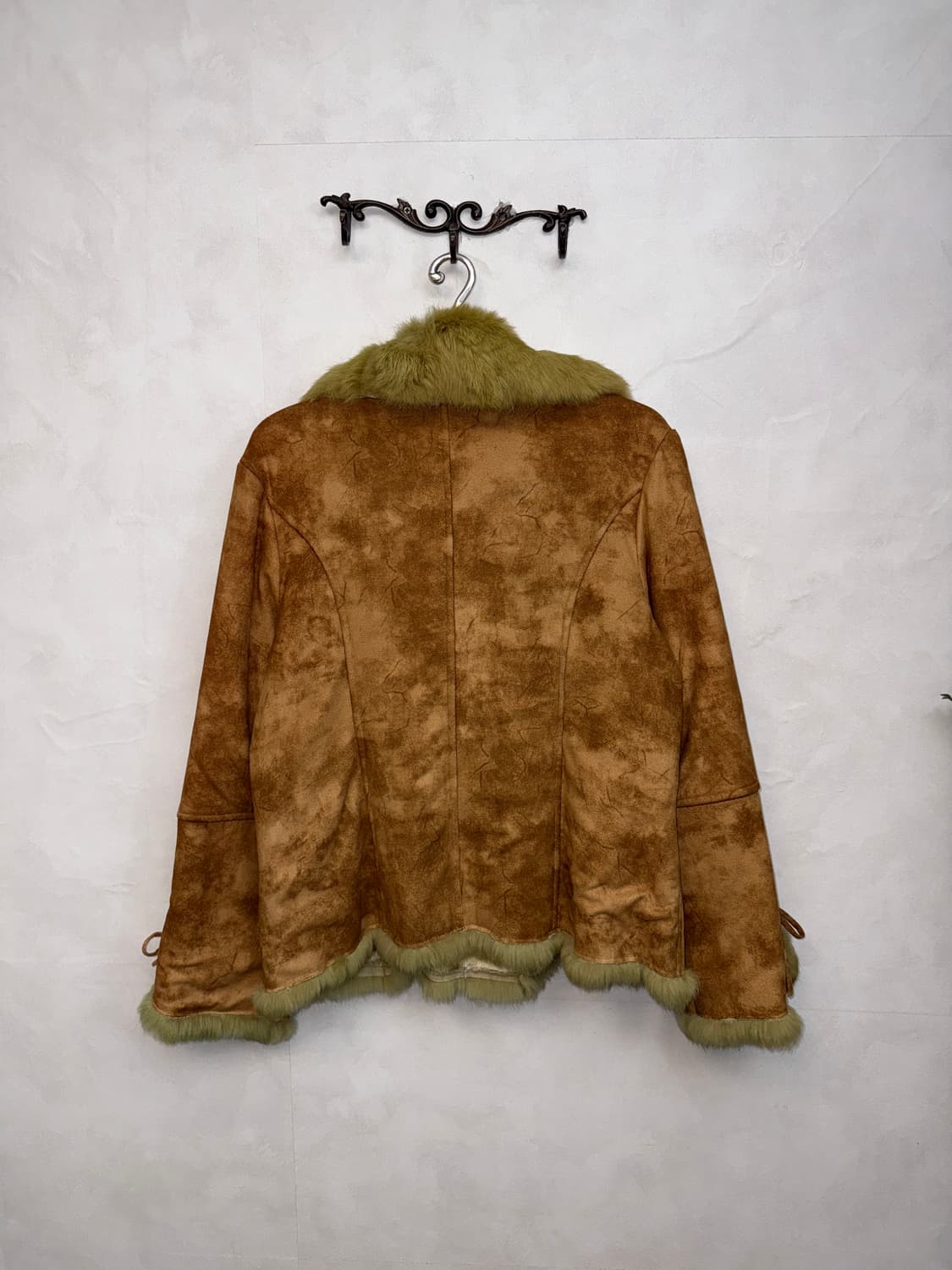 Brown tie dye rabbit fur laceup mustang 상품이미지3