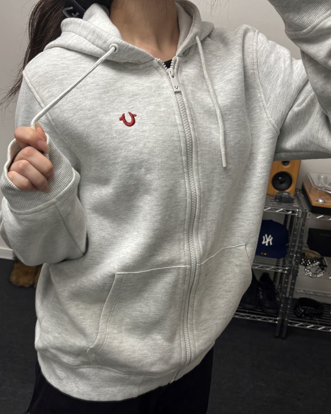 트루릴리젼 베이직 로고 후드집업 오트밀 상품이미지1