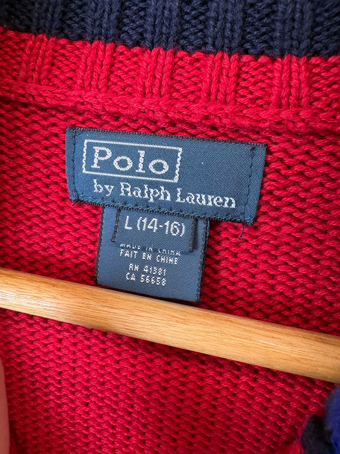 폴로랄프로렌 치프키프 빅포니 보이즈 니트 집업 레드 상품이미지6