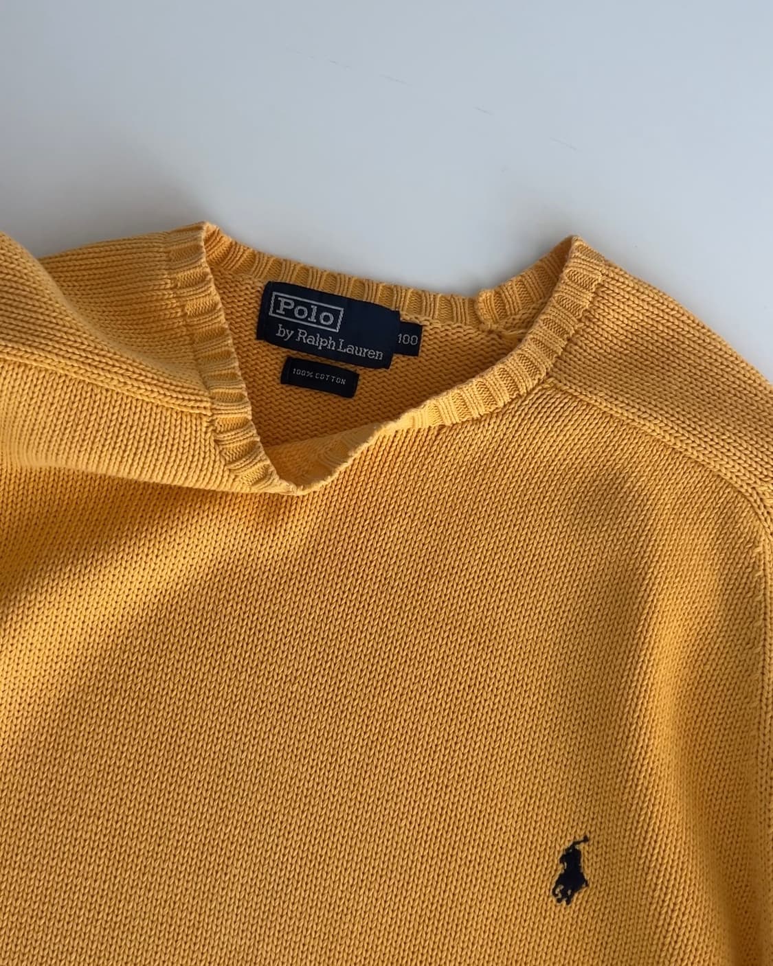폴로 랄프로렌 옐로우 라운드넥 니트 100 상품이미지3