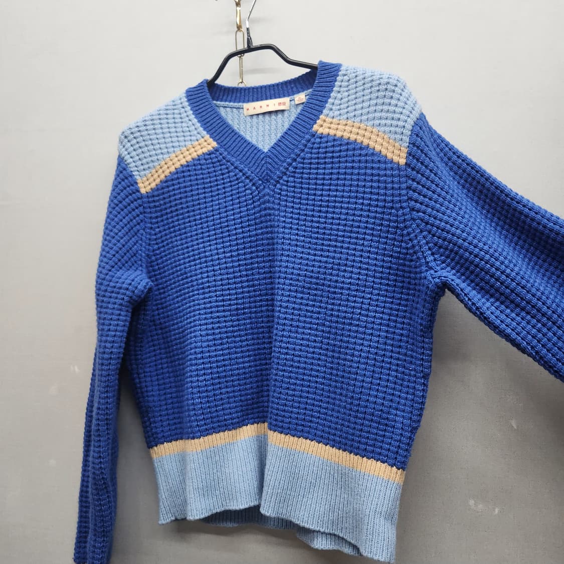 마르니x유니클로 컬러배색 팝콘 크롭 니트 L 상품이미지2