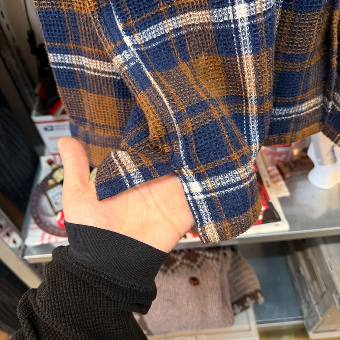 남이서팔 SOUTH2 WEST8 루즈핏 스모키 플란넬패턴 셔츠 자켓 XL 상품이미지3