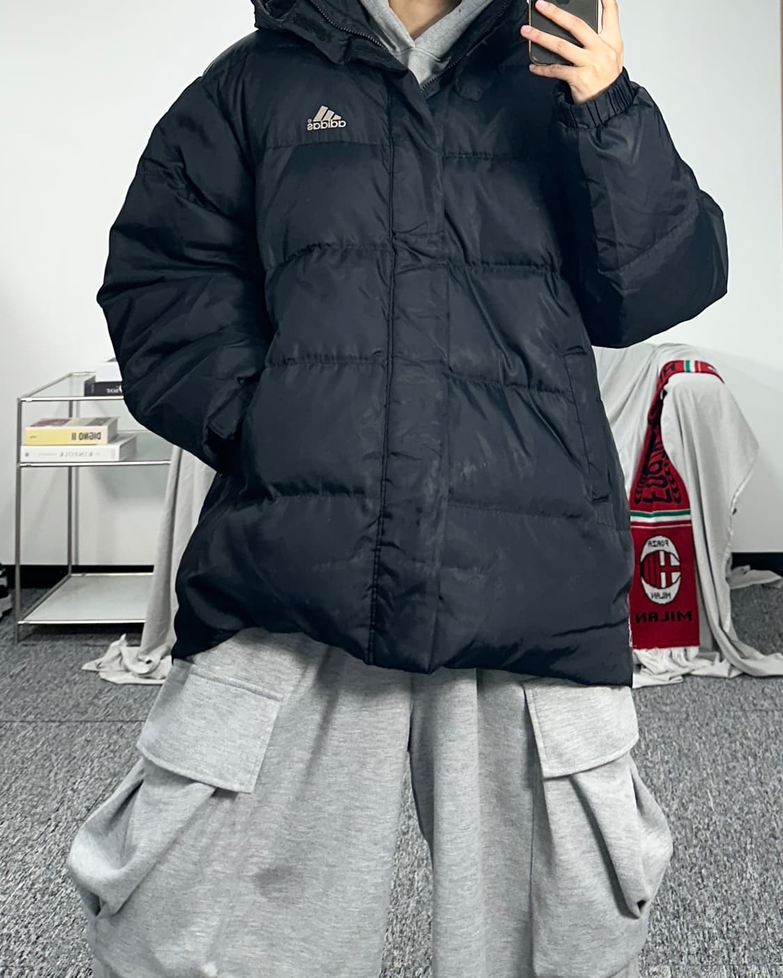 아디다스 90s 블랙 패딩 105 상품이미지4