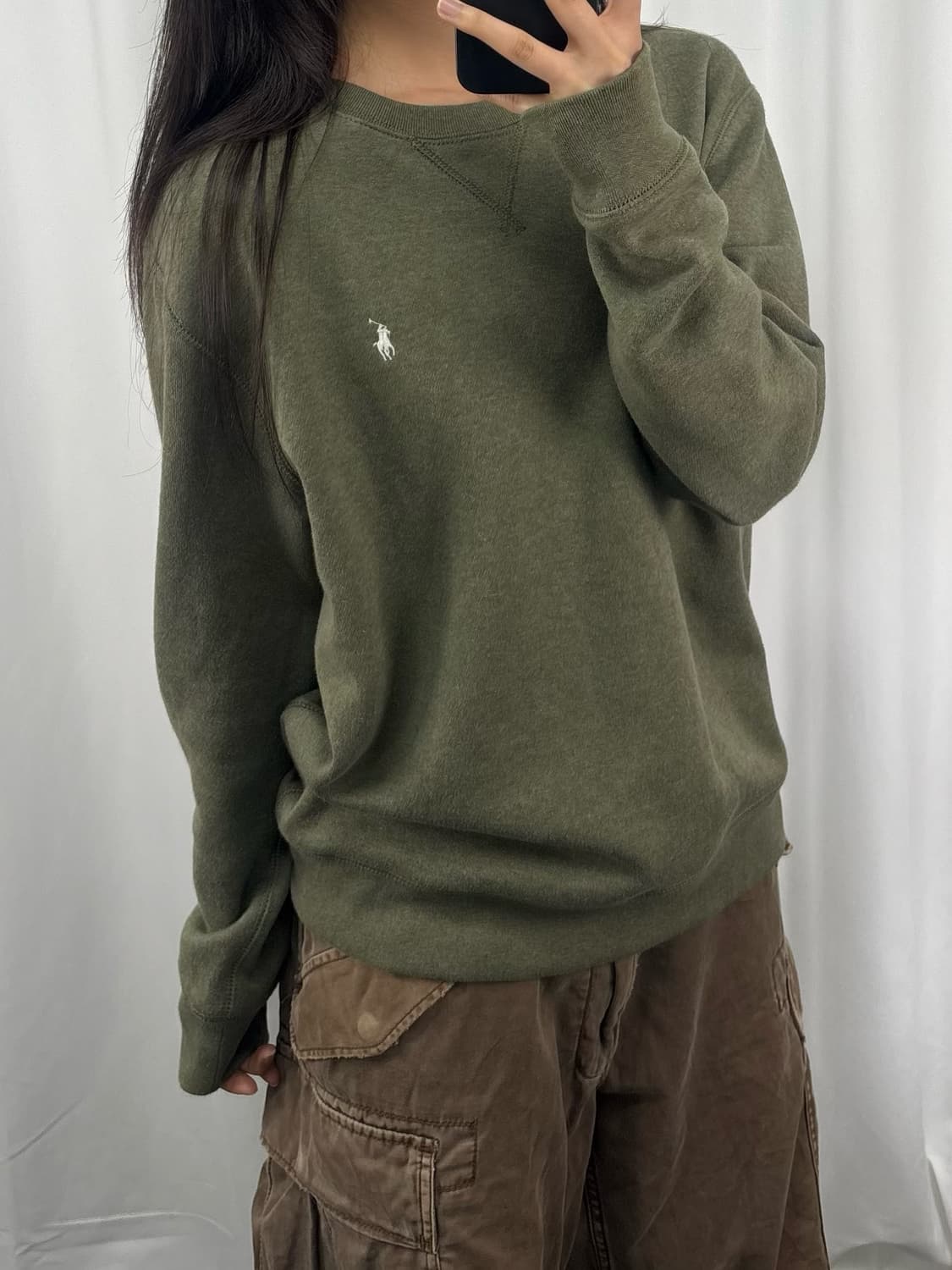 폴로 카키 맨투맨 상품이미지1