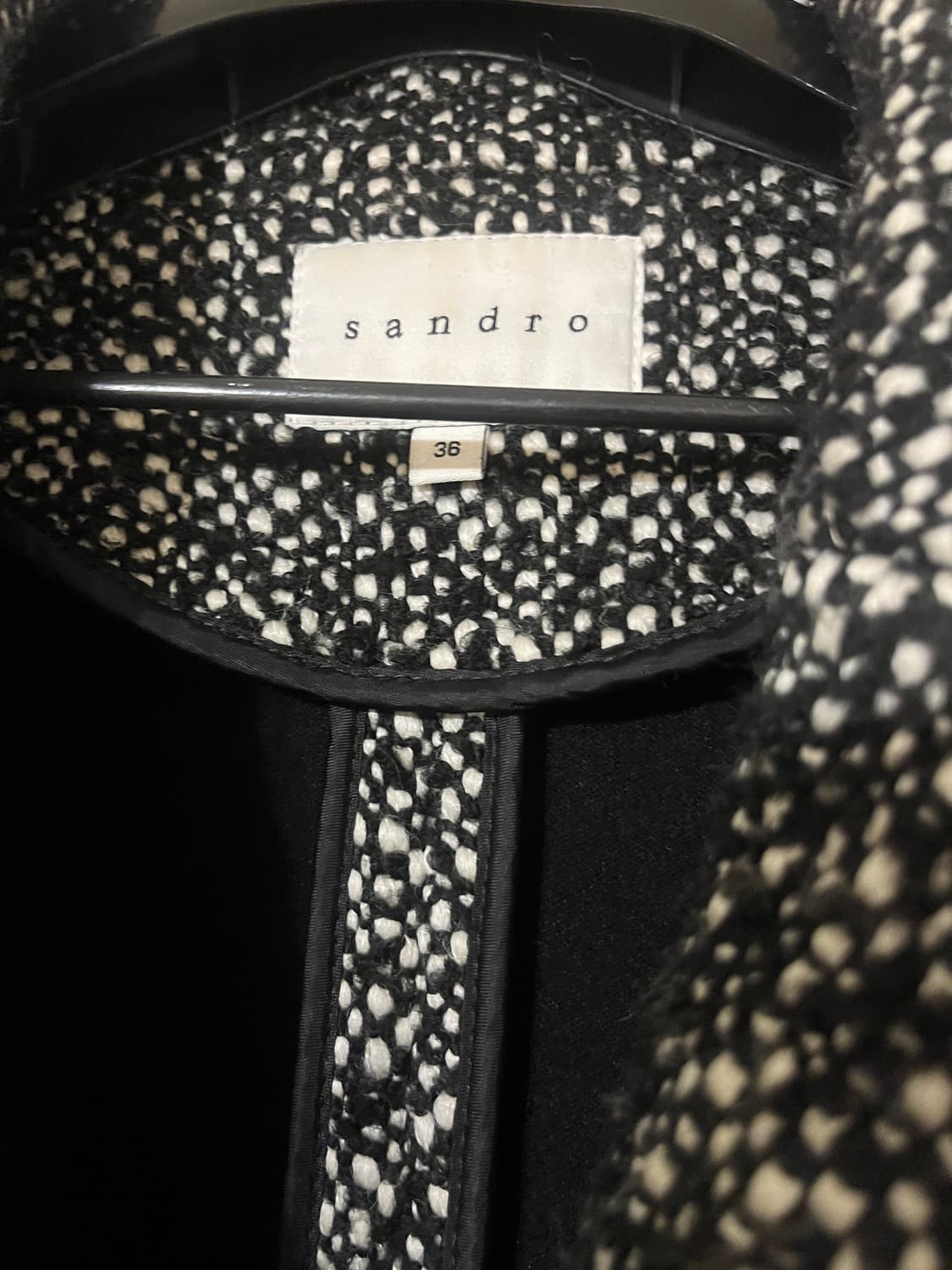 산드로 블랙 트위드 코트 자켓 상품이미지3