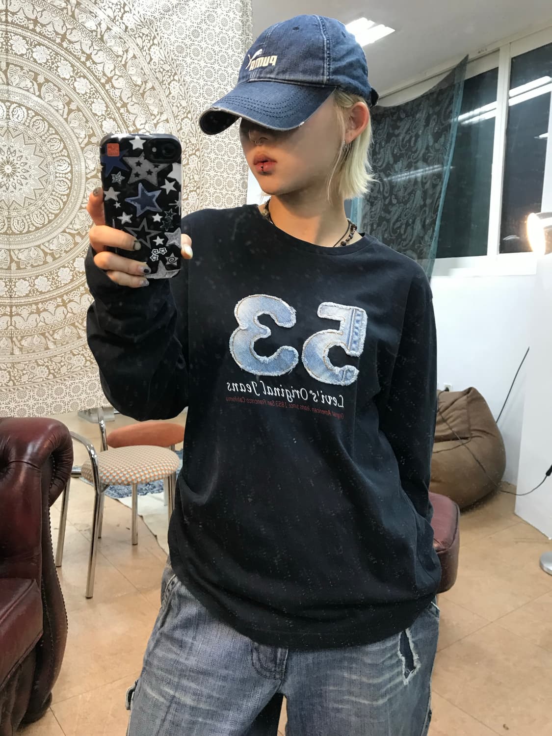 리바이스 데님 패치 롱슬리브 상품이미지1