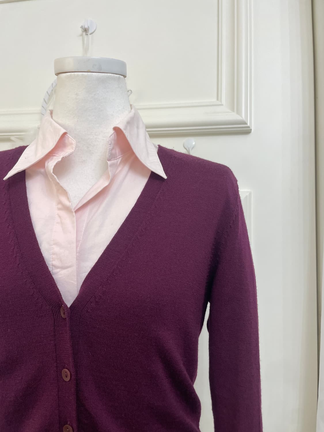 wine basic cardigan&coral pink basic shi 상품이미지7