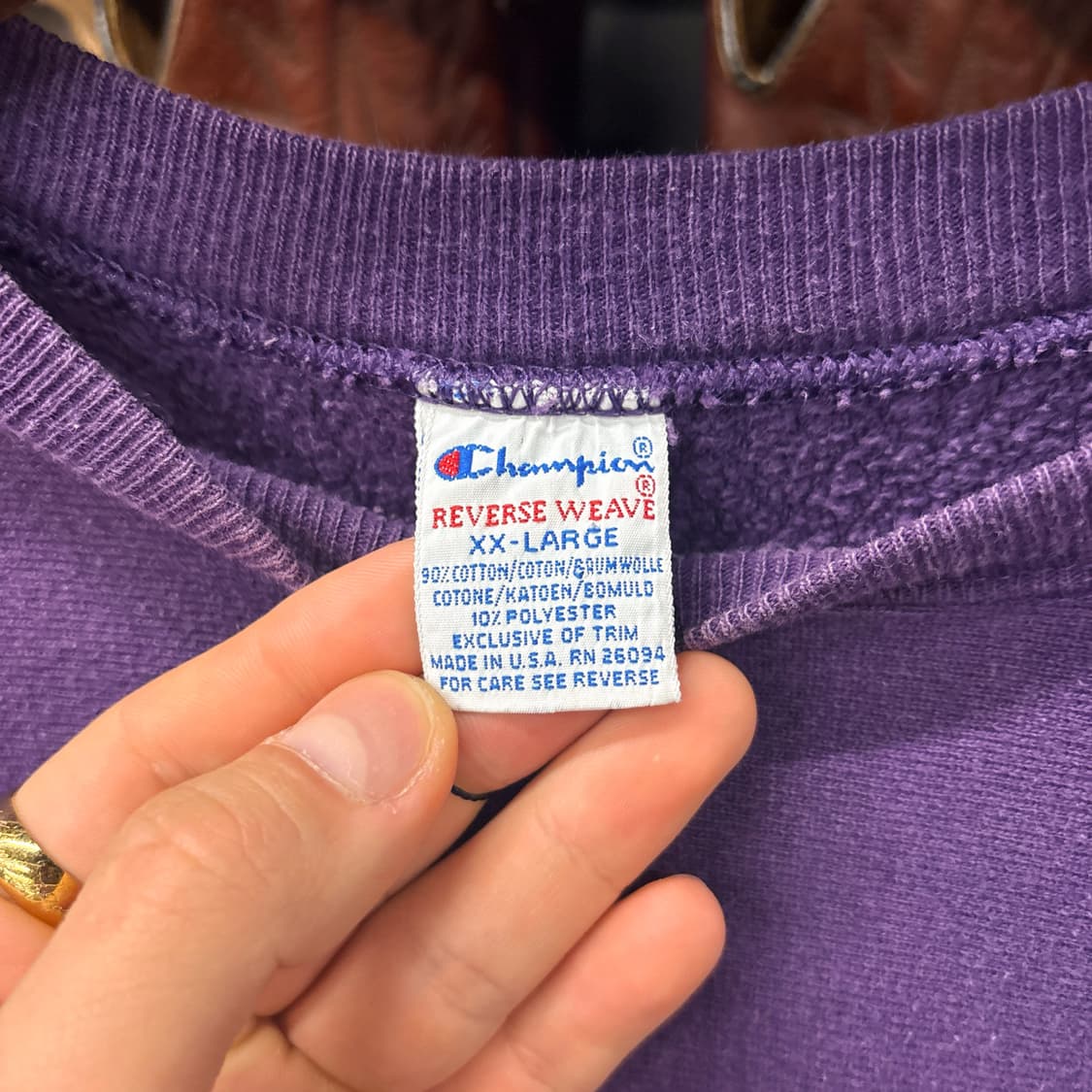 90s 챔피온 리버스위브 엠브로이드 로고 크루넥 스웻셔츠 N1222 상품이미지8