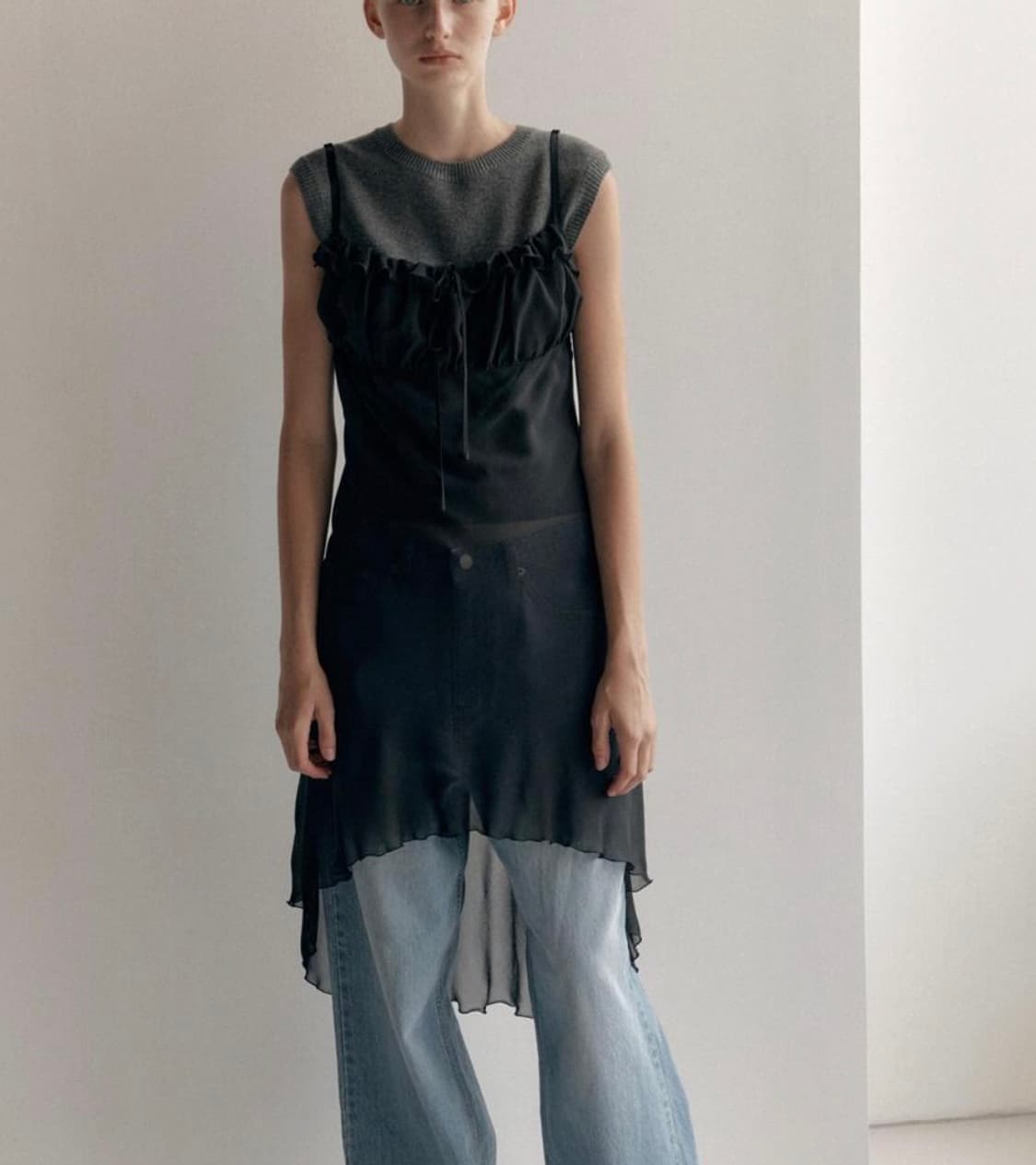 로클 sheer layered dress 상품이미지6