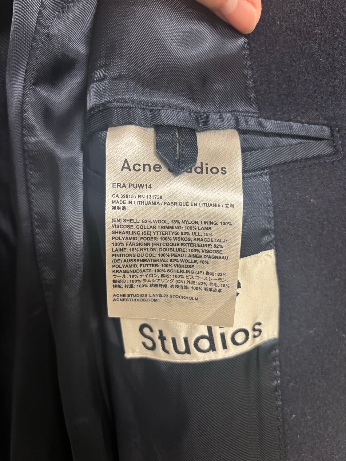 Acne studios ERA PUW14 코트 상품이미지4