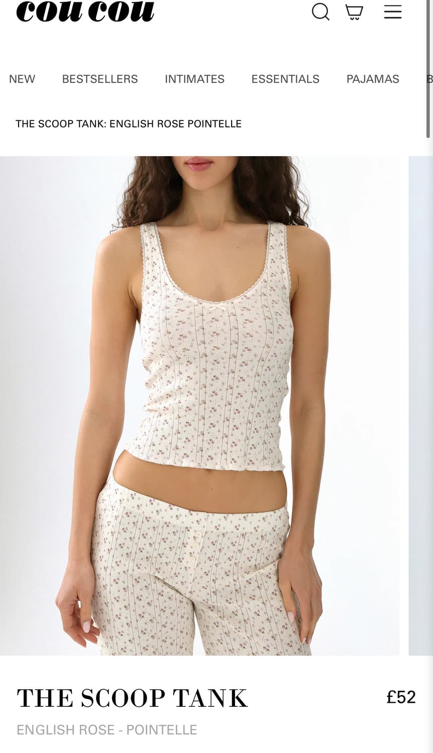 coucouintimates THE SCOOP TANK rose 상품이미지1