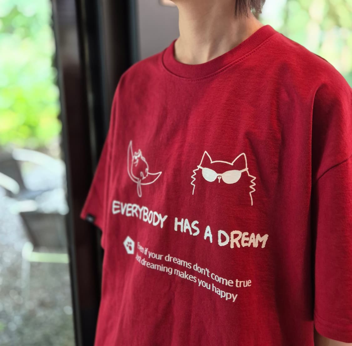 드림캣 그래픽 티셔츠 가넷레드 상품이미지5