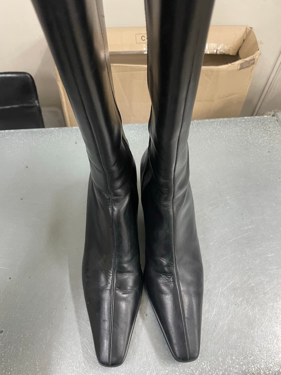 프라다 레더 니 하이 버클 레이디 부츠 EU37 상품이미지5