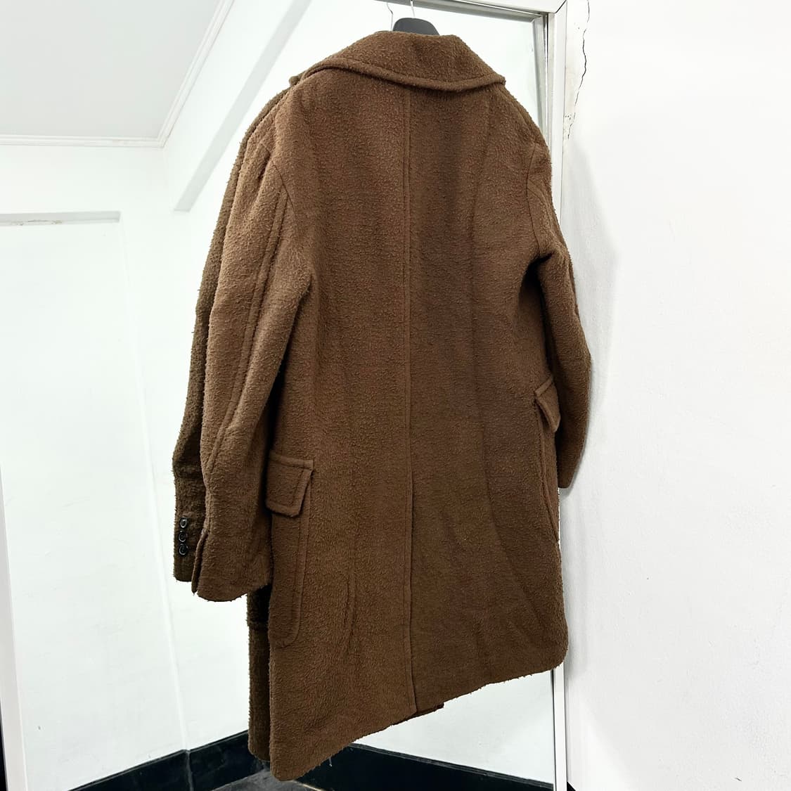 우영미 부클 울 롱코트 상품이미지5