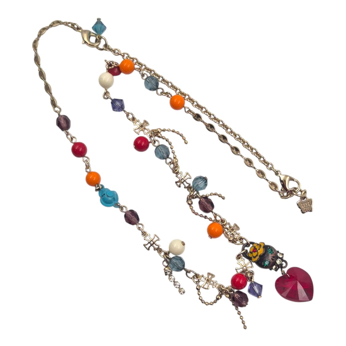 06s 한정 안나수이 스컬&하트 레이어드 목걸이 상품이미지3