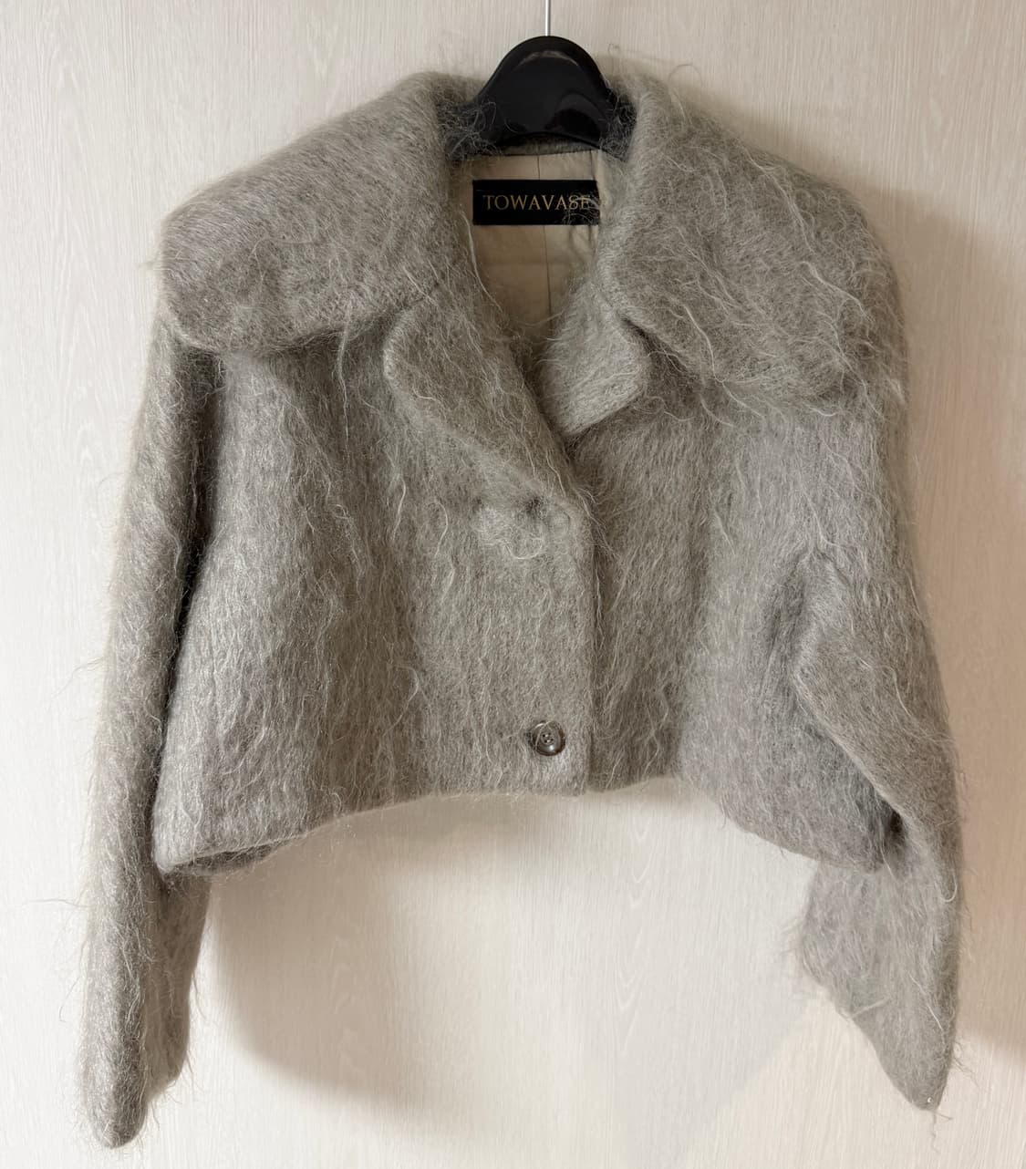 오브하트빈티지 양털모헤어 케이프카라 빈티지 크롭 자켓 + 가방set 상품이미지3