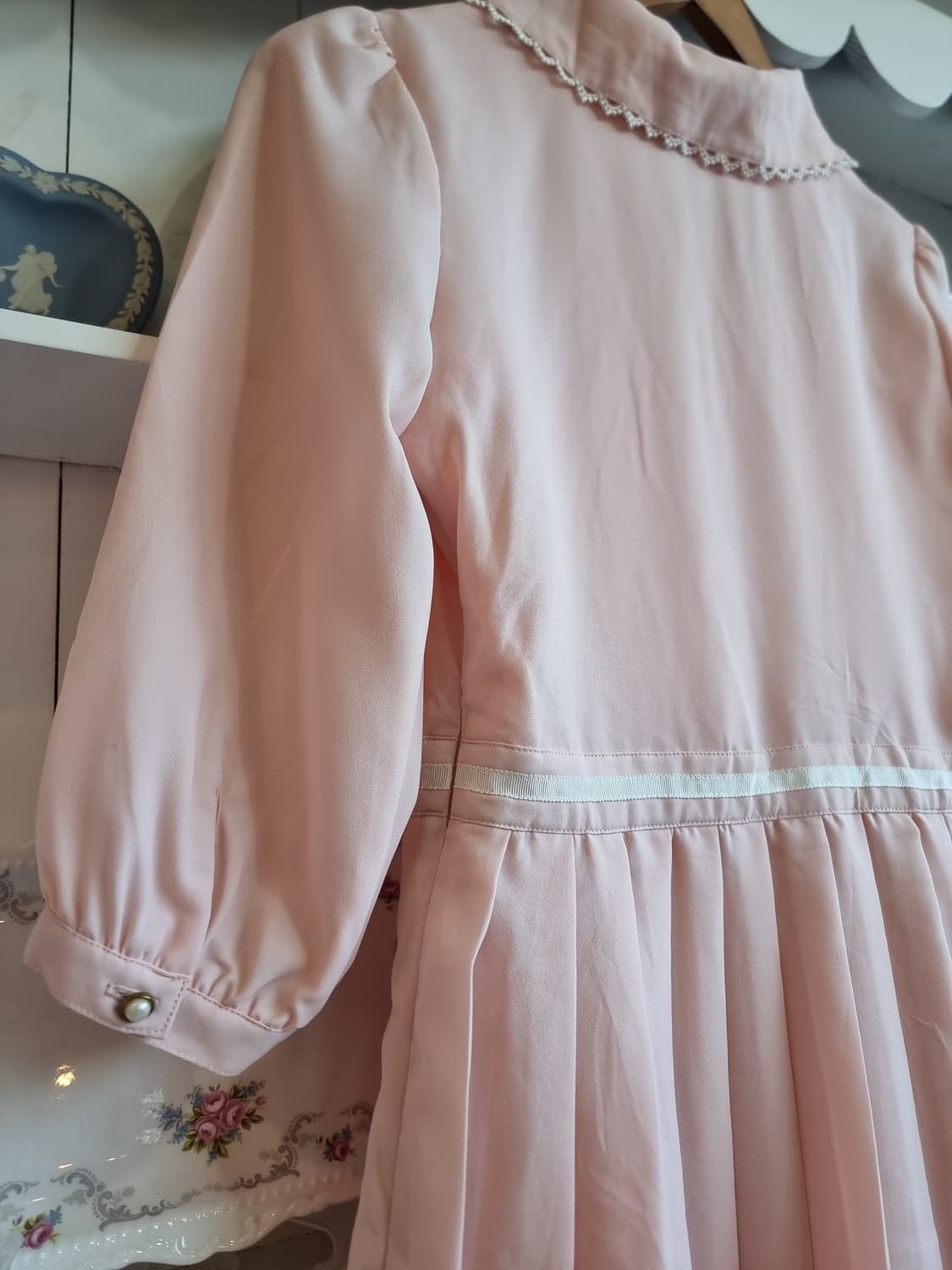 세실맥비 핑크 레이스 플리츠 원피스 상품이미지5