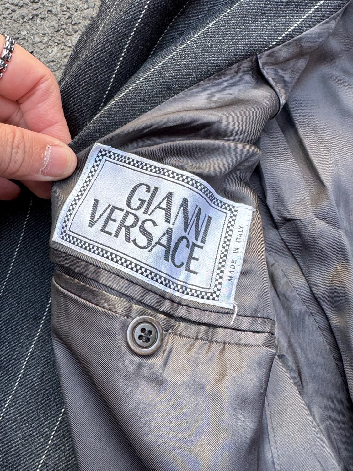 지아니 베르사체 스트라이프 울 블레이저  상품이미지3