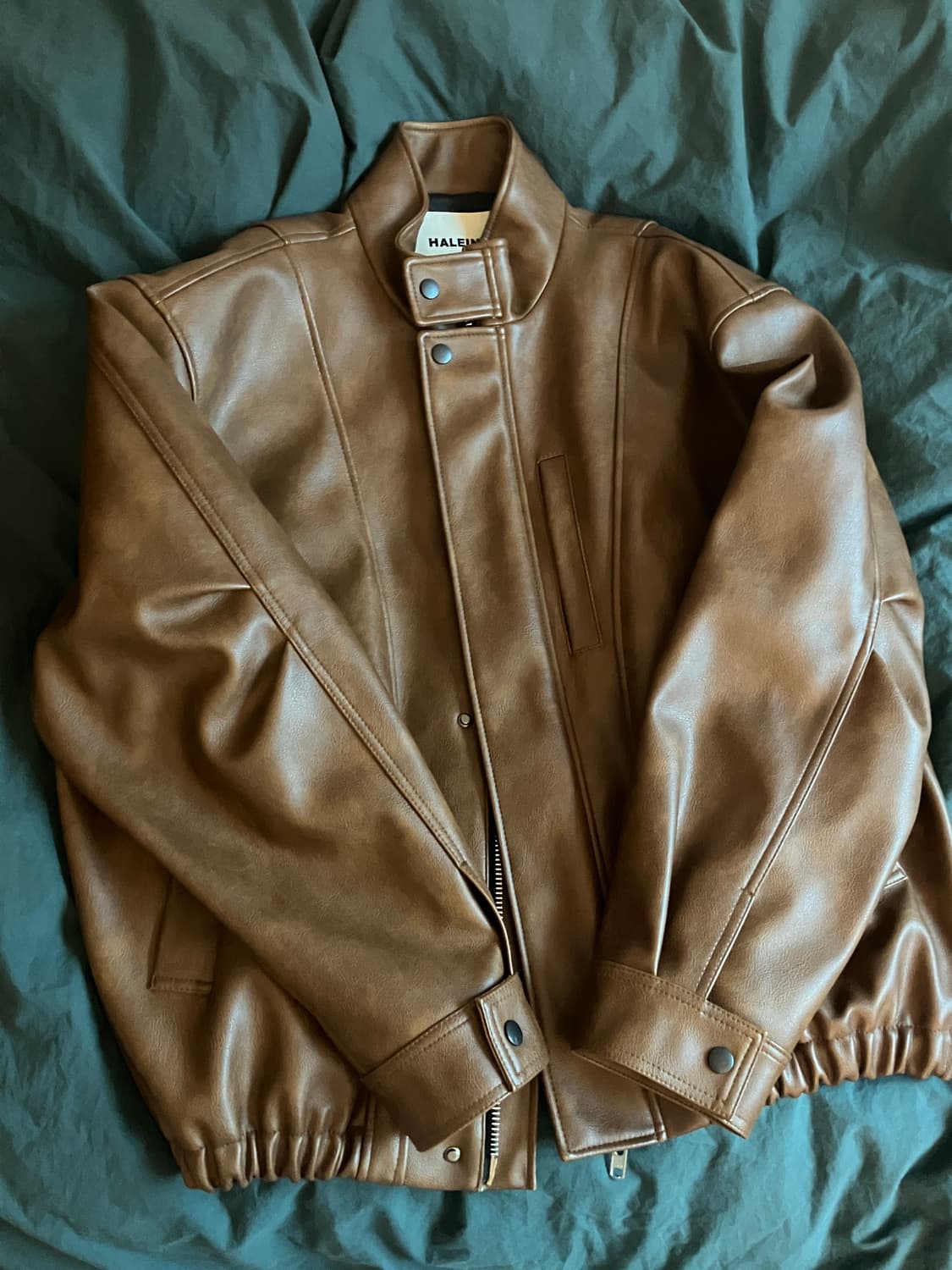 알렌느 브라운 가죽자켓 상품이미지1